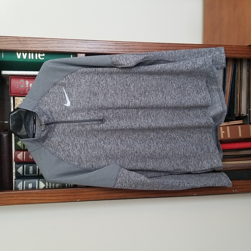 Nike Running Dri-fit 1/4 zip LS shirt gray size L